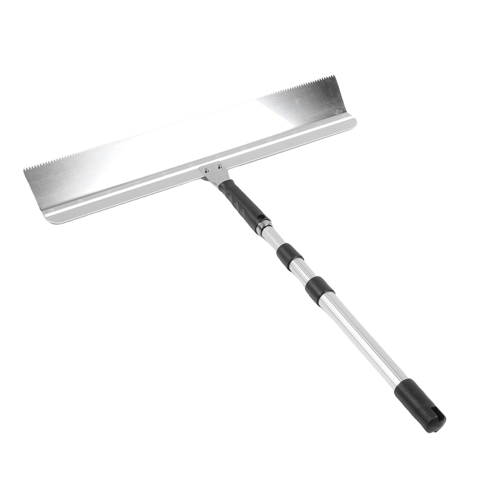 FTVOGUE Herramienta de Nivelación de Pisos de Cemento Escobilla de Goma Autonivelante para Pisos de Acero Inoxidable de 24 Pulgadas con Varilla Telescópica de 50 a 100 Cm 3 Estantes Reemplazables para