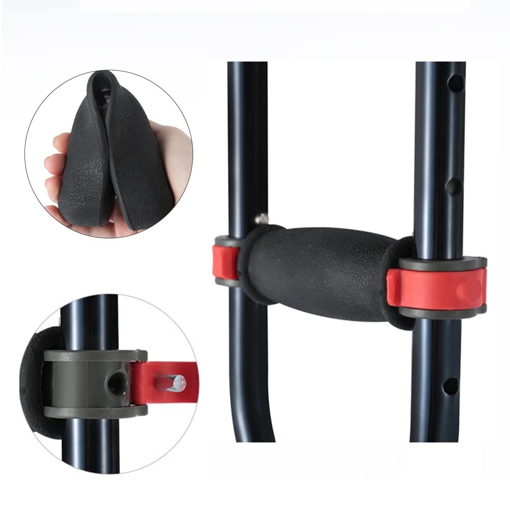 Kule Ortopedyczna dla Dzieci, Podpórka Pod Pachy, Stosowana Wysokość 100-135cm (3'2''-4'4''), Regulowane Crutches, Czarny, 1 Para