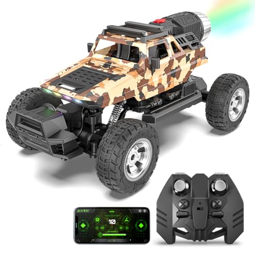 Image of Mirana Explorer 4WD 4x4 RC Car Toy for Kids - Remote & App Controlled Vehicle - Off Road Rock Crawler Monster Truck ATV - Type-C USB Rechargeable - for Boys & Girls 4 to 10 Years (Desert Camo)
