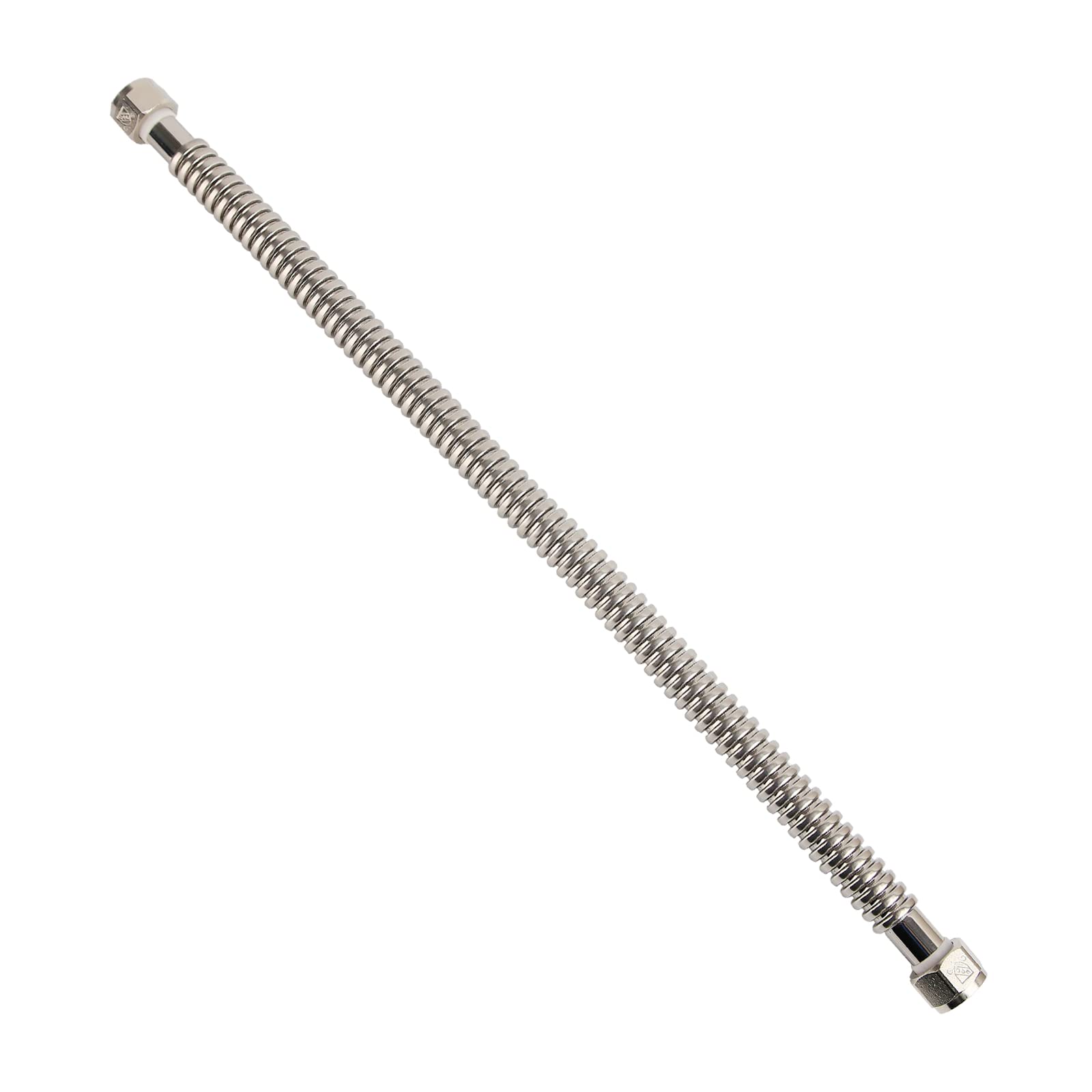 Paquete de 2 conectores de calentador de agua corrugado de acero inoxidable resistente y duradero para calentador de agua, ablandador de agua, 24 pulgadas de longitud