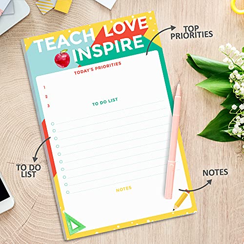 T Marie Teacher To Do List Notepad - 5.5 X 8.5” Teacher Gifts For Christmas, Holidays, Appreciation Day - New Teacher Notepads For Daily Productivity - Planner Pad For Lesson Plans And Notes #TOP1