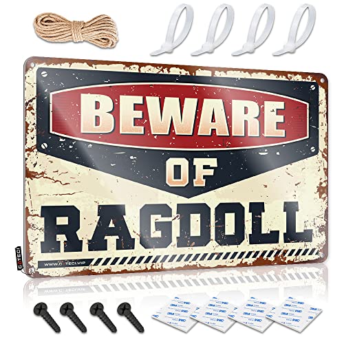 Plaque métal Beware of Ragdoll : personnalisez votre espace bar avec humour