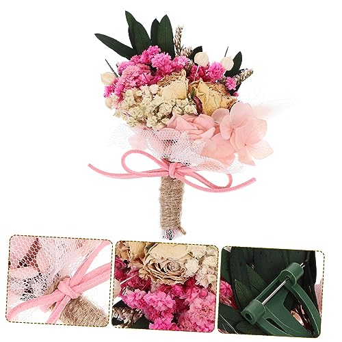 Corsage Novia Artificial con Flores Secas y Hortensia miniatura 6