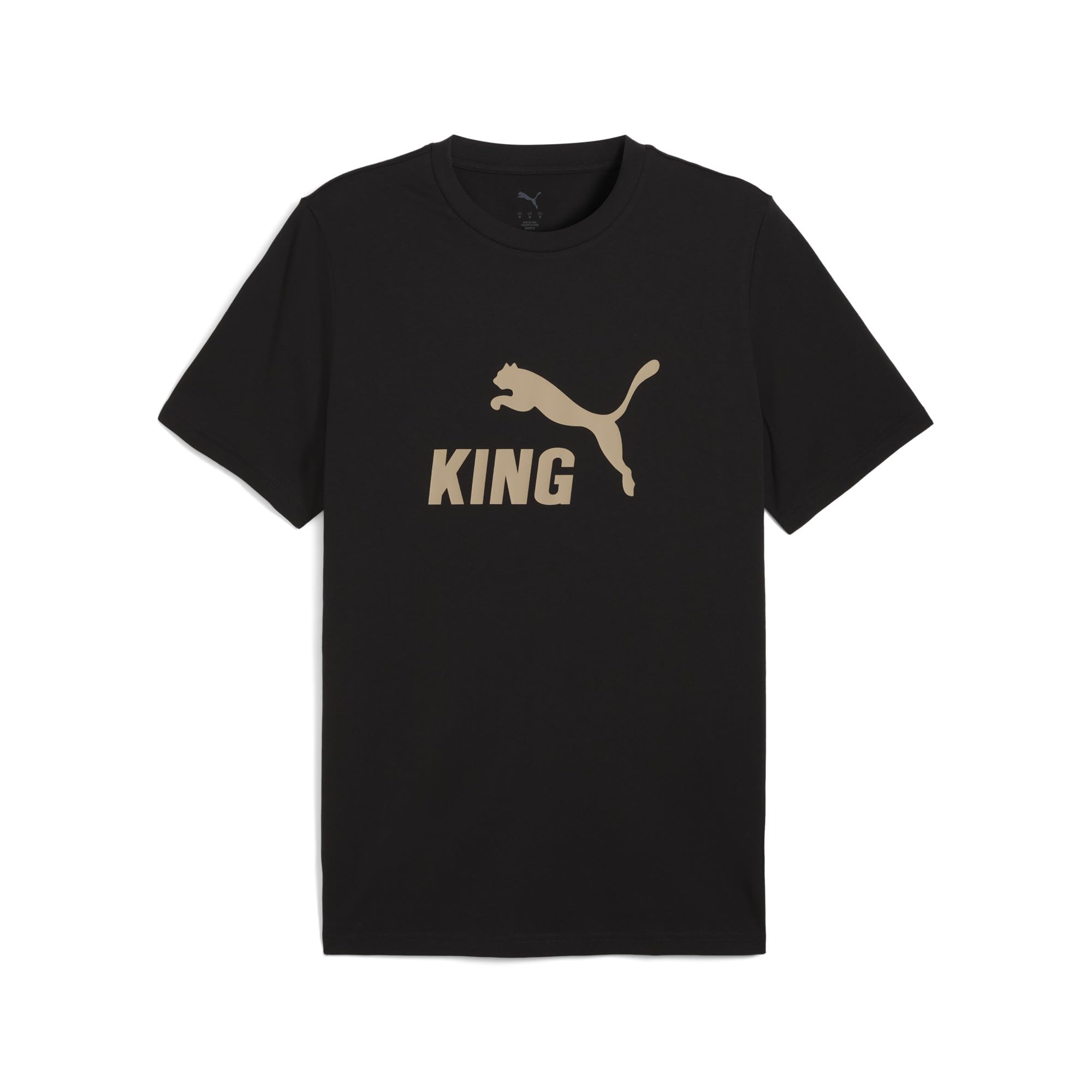 Mens King Crew Neck Short Sleeve Casual Tops Casual - Black