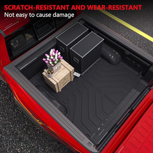 Xipoo Truck Bed Mat Compatible with 2019-2024 Dodge Ram 1500 Bed Mat 5.7 FT TPE Cargo Liner Replacement for 2019-2024 Dodge Ram 1500 Accessories (Upgraded 5.7ft Short Bed Liner)