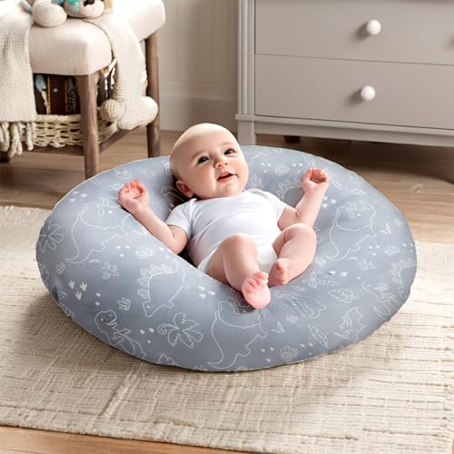 Image of Newborn Lounger Cover, Soft Comfortable Baby Lounger Cover, 1 Pack Reversible Removable Slipover for Infant Lounger Pillow, Dinosaur (Lounger not Included)