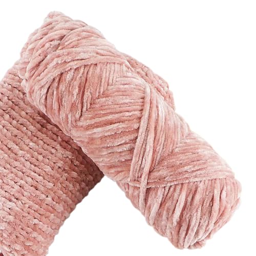 SoulnioiYarn Velvet Knitting Yarn Soft Crochet Ball Craft Multi Colors, Ideal for Beginners, Kids Crafts (Pink)