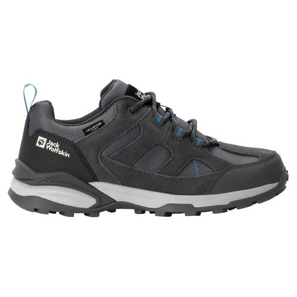 Jack Wolfskin Women's Trail Hiker Texapore Low Hiking Shoes, Tarmac Grey Light Blue, 8.5 UK