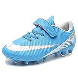 LECYGNB Zapatos de Fútbol Niños Profesionales Zapatillas Deportivas Aire Libre Adolescentes Cesped Artificial Zapatos de Entrenamiento Botas de Fútbol Juvenil Azul 38