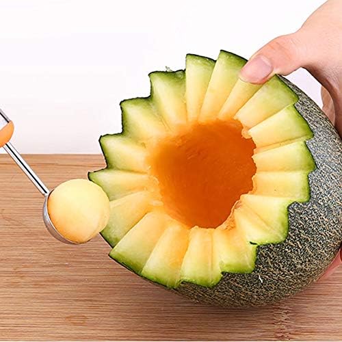 DC CLOUD Melon Cutter Balls Small Scoop Ice Cream Scoop Fruit Scoop Stainless Steel Ice Cream Spoon Convenient For Ice Cream Rice Melon Balls Cookies Cakes green