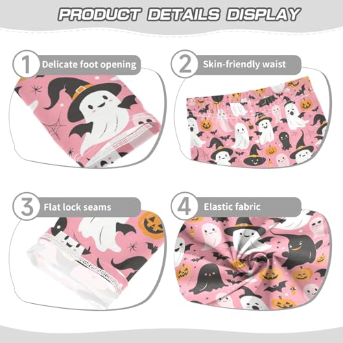 Girls Leggings Halloween Ghosts Bat Pumpkin Soft Toddler Leggings for Girls Kids Pants Size 4T-10T3