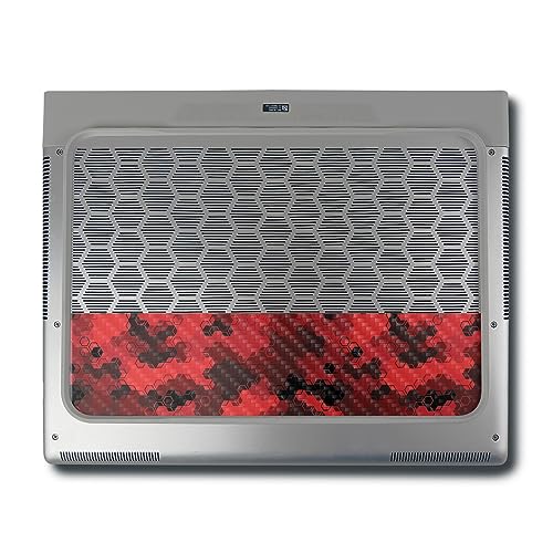 Image of MightySkins Carbon Fiber Skin Compatible With Alienware X16 R1 (2023) Full Wrap Kit - Red Hexa Camo | Protective, Durable Textured Carbon Fiber Finish | Easy To Apply & Change Styles | Made in the USA