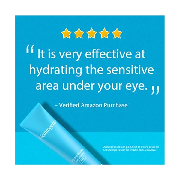 Neutrogena-Hydro-Boost-Hydrating-Gel-Eye-Cream-with-Hyaluronic-Acid-Dermatologist-Recommended-Water-Gel-Under-Eye-Cream-Oil-Dye-Fragrance-Free-05-Fl-Oz Neutrogena Hydro Boost Under Eye Cream, with Purified Hyaluronic Acid, Keeps Under Eye Area Looking Smooth & Hydrated, Fragrance Free and Non-Comedogenic, 0.5 oz