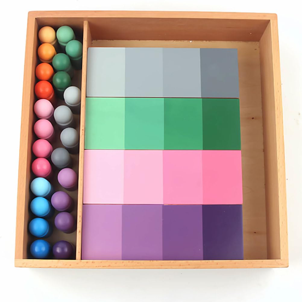 Montessori Zabawka Sensoryczna do Dopasowywania Kolorów - Drewniane Tabletki Kolorów i Gra w Sortowanie Odcieni Zabawka do Rozróżniania Kolorów