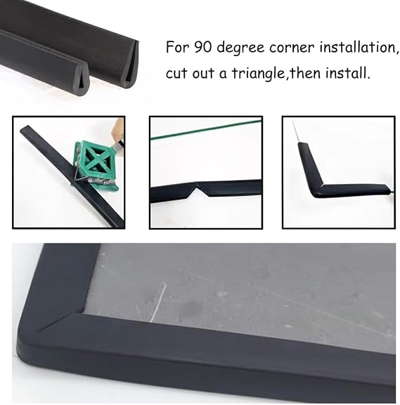 Multi-Size U Shaped Edge Trim, U Channel Edge Protector, Black, 12mm(Height)*14mm(Width)*10mm(Groove) Flat Bottom