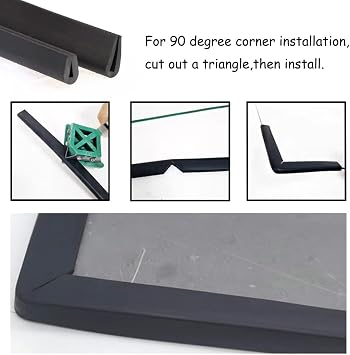Multi-Size U Shaped Edge Trim, U Channel Edge Protector, Black, 12mm(Height)*14mm(Width)*10mm(Groove) Flat Bottom