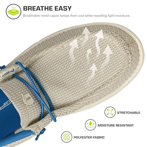 Image of Mens Casual Shoes - Men's Loafers & Slip-Ons Camp Shoes with No-Tie Laces -Arch Support Boat Shoes for Everyday Wear