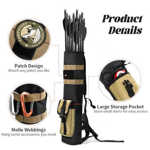 image for PSKOOK Archery Lightweight Back Arrow Quiver, Adjustable Quivers for A