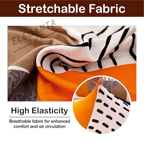 Image of Eleganta Stretch Boss Office Chair Cover Printed Computer Chair Covers with Armrest Cover Universal Removable Spandex Rotating Chair Slipcovers Soft Desk Chair Seat Protector New Multi C (Pack of 4)