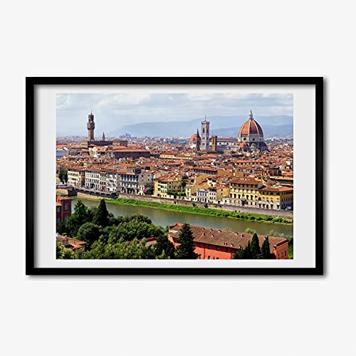 Cadre photo MDF 60x40 cm Tulup avec affiche de Florence Italie pour decoration murale