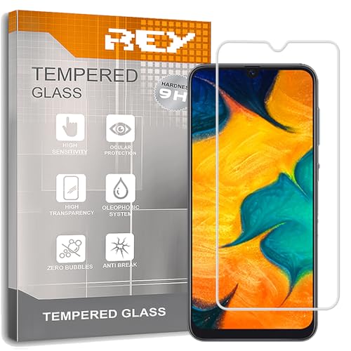 REY Protector de Pantalla 3D para Samsung Galaxy A20 - A30 - A30s - A50 - A50s, Blanco, Protección Completa, 3D / 4D / 5D (Pack 2X)