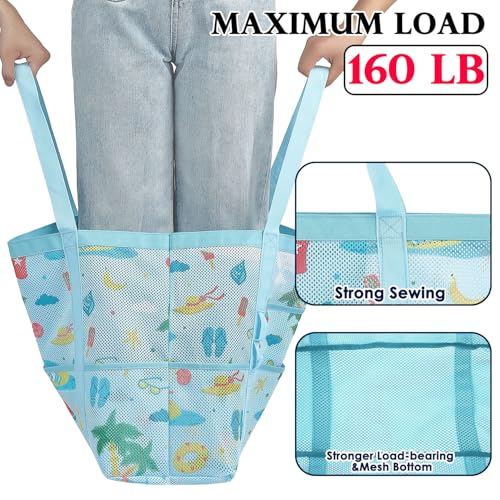 Image of Fammart Large Mesh Beach Bag for Women, Oversized Beach tote Swim Pool Bag