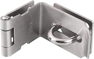 Portable Door Lock, 90 Degree Right Angle Padlock Hasp, Stainless Steel Security Door Clasp Hasp Lock Latch, Safety Door Clasp Hasp for Gate, Shed, Barn Door