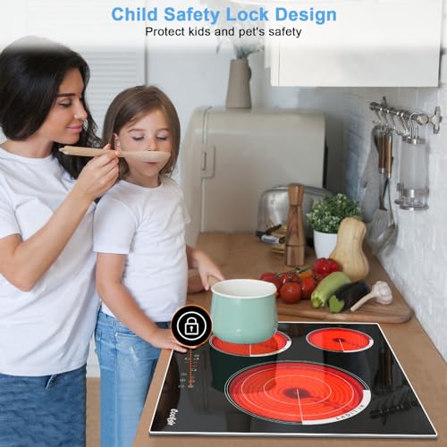 Cooksir CSC-603T1 24 Inch Electric Cooktop, 3 Burner Built-In Ceramic Stove Top 220V-240V, 5700W Radiant Electric Cook Top With Touch Control thumb #3
