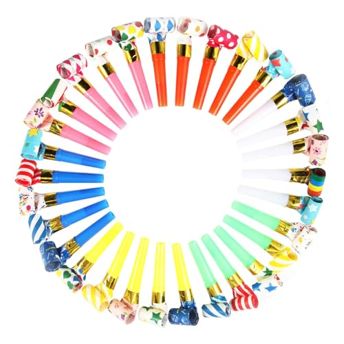 Siumir 100 peças mata-sogras para festas Blowouts, mata-sogras carnaval, Noisemakers faz barulho, para festas de aniversário, crianças, banquetes, graduações, Halloween (padrão)