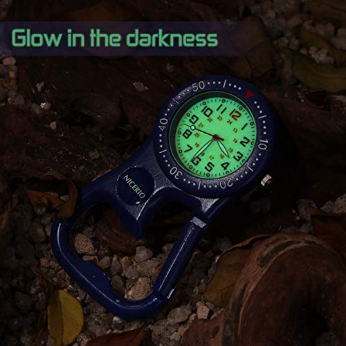NICERIO NICERIO Relógio Mosquetão com Fecho de Mosquetão e Bússola com Abridor de Garrafas para Espo