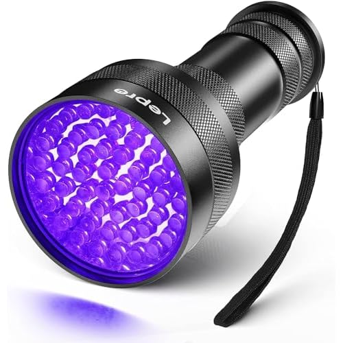 Lepro 51 LEDs UV Light Handheld Blacklight, UV Flashlight Black Light, 395nm Detector for Pet Urine, Stains, Bed Bug and Scorpions, Battery Not Includ