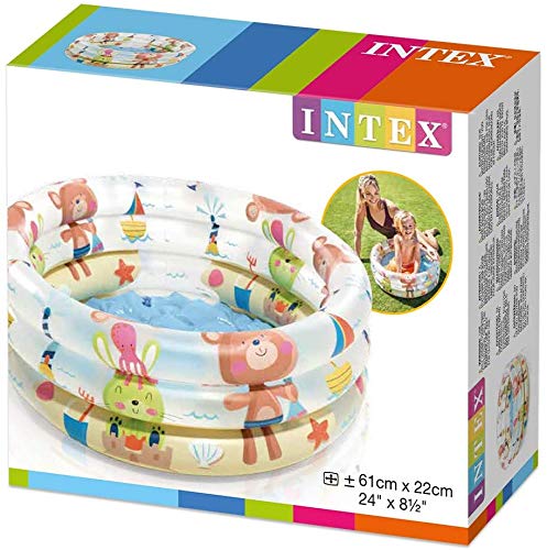 Baby Pool - Swimming Pool - Inflatable Pool - Three Ring Pool with Soft Inflatable Floor - Children's Play Pool - Children Baby Toddler Summer Play Water Toy