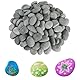 50 Stück Dekosteine Naturstein, 1-3cm Flache Steine zum Bemalen, Glatte Kieselsteine, Natürlicher Flussstein DIY Aquarium Deko Steine für Bunte Malerei und Dekoration Blumentöpfen