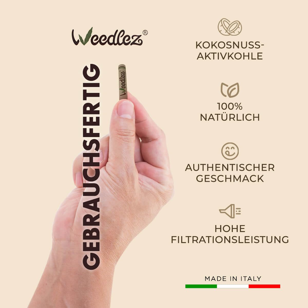 Mister Canapa, Aktivkohlefilter und natürliche Zellulose, 250 Stück, Durchmesser 5 mm
