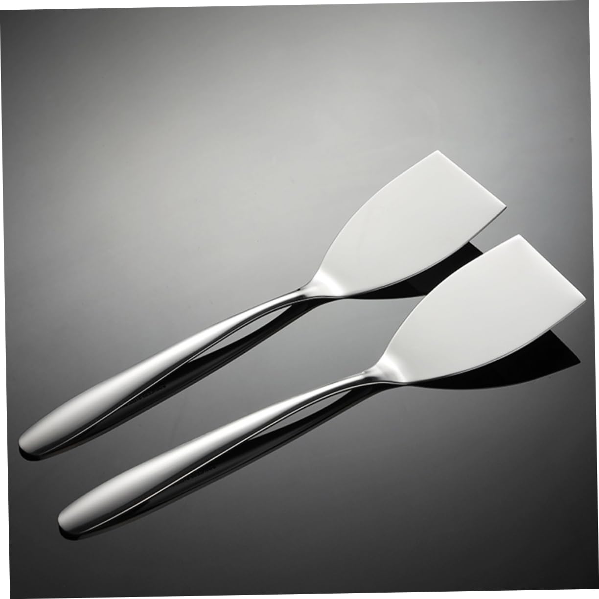 Abaodam 5 Set Spatola per Friggere in Acciaio Inossidabile Cucina Frittura Pinna per Bistecca Cuoco Girando Mescolata Grasso Spatola per Friggere Bistecca Piccolo Carne Pala 2 Pezzi*5