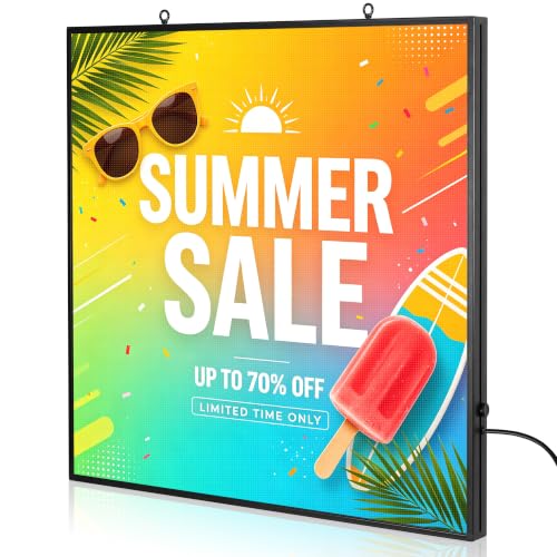 Image of P4 Outdoor LED Sign 40 inchx40 inch Programmable Scrolling Led Sign Outdoor Full Color Digital Signs for Business Advertising Store Electronic Word Light WiFi Control Waterproof RGB Display SMD Technology