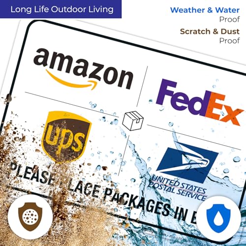 package delivery sign delivery instructions fedex amazon ups usps sign 10x7 inches 4 mil vinyl decal stickers weather resistant made in usa