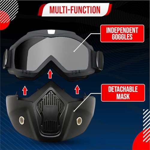 Btag Anti Scratch UV Protective Motorcycle Face Mask with Detachable - Image 4