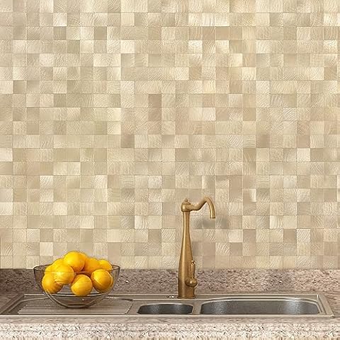VAOVI 3D Self-Adhesive Metallic Wall Tiles Cover