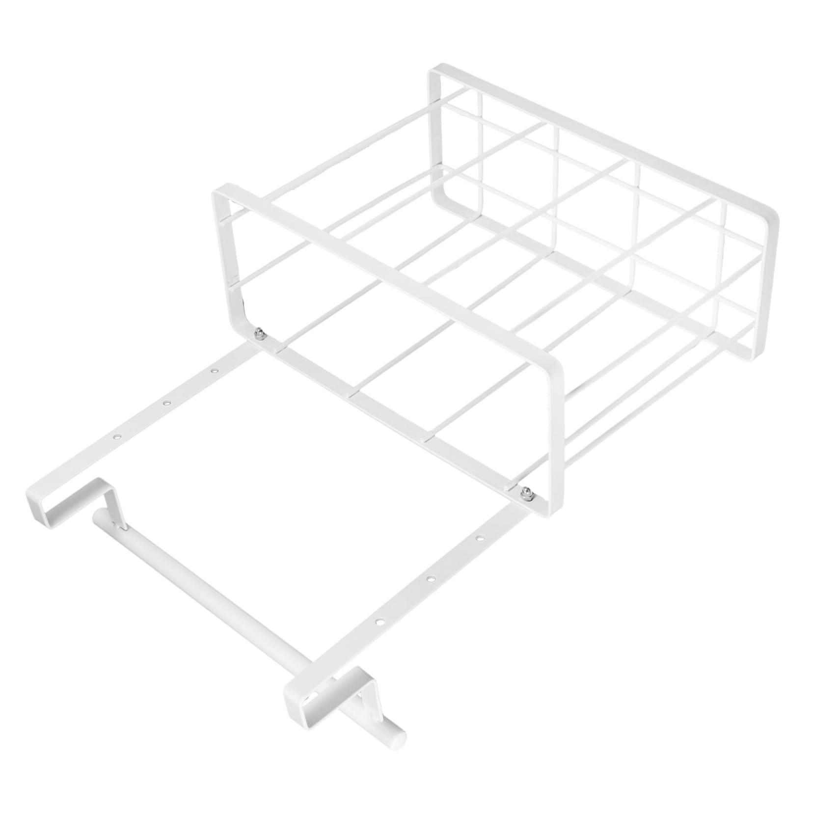 Cabilock Bathroom Cabinet Door Organizer Built Towel Rod Storage for Kitchen and Bathroom Over The Cabinet Towel Holder for Stylish Home Organization