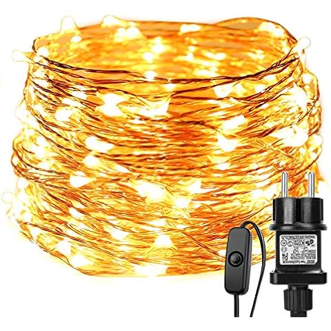 LE Guirnalda LED 22m 200 LED Blanco cálido Alambre de cobre impermeable Cover