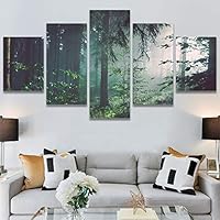 SIGNWIN 5 Panel Canvas Wall Art Rustic Woods for Home Decorations Ready to Hang - 60