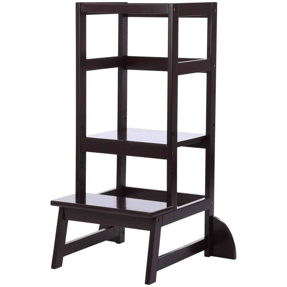 Taleco Gear Wooden Kitchen Step Stool,Kids Learning Stool with Adjustable Standing Platform,Toddler Standing Tower for Kitchen and Bathroom