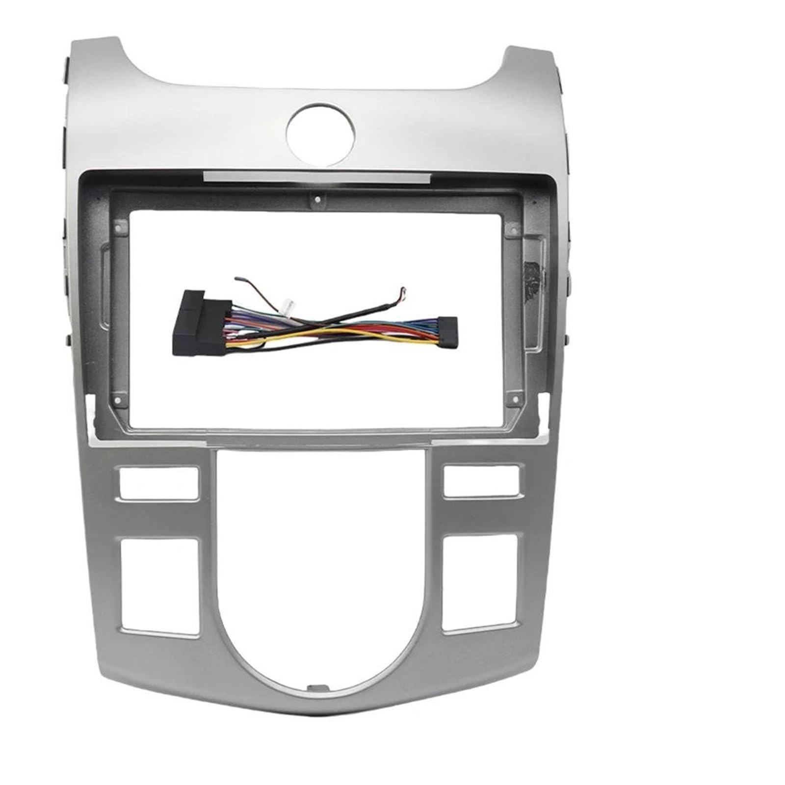 Générique Cadre de façade d'autoradio pour Kia pour Cerato pour Forte pour K3 TD 2008-2013 | Kit Tableau Bord Android 9" Cadre Et Panneau Stéréo Voiture Autoradio Tableau de Bord(AT Silver Set)