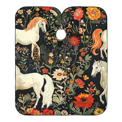 PaChyLuu Vintage Horses Professional Barber Cape Waterproof Hair Cutting Salon Cape with Adjustable Snap Closure for Men Women
