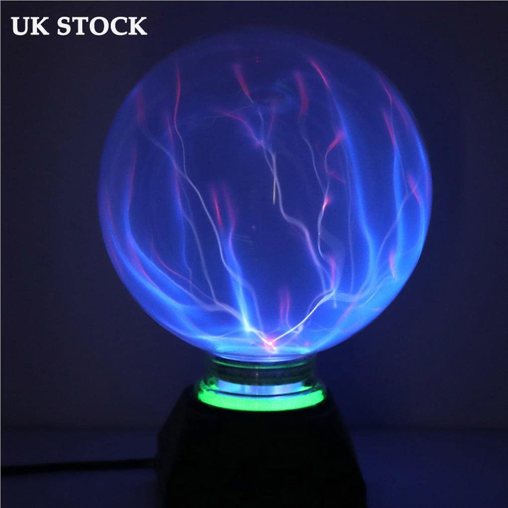 6/8 Pouces Foudre Cristal Globe Tactile nébuleuse sphère électrostatique Bureau Jouet Commande vocale veilleuses Table décor fête, 8 Pouces