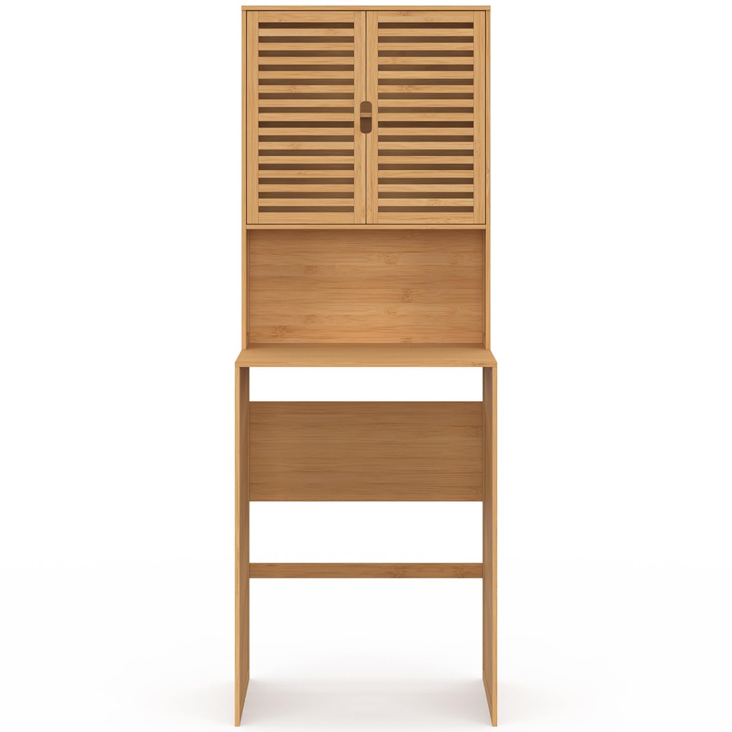 IDMarket BEA - Mueble para lavadora de bambú con armario