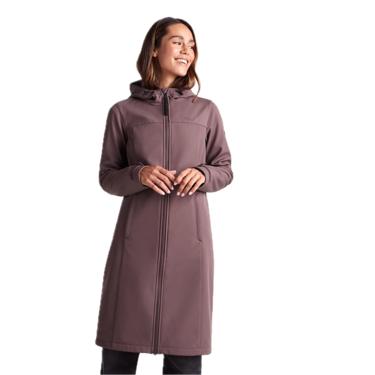 Tog24 Women's Dark Mauve 'Marina' Long Water Resistant Softshell Jacket In | Size: 22