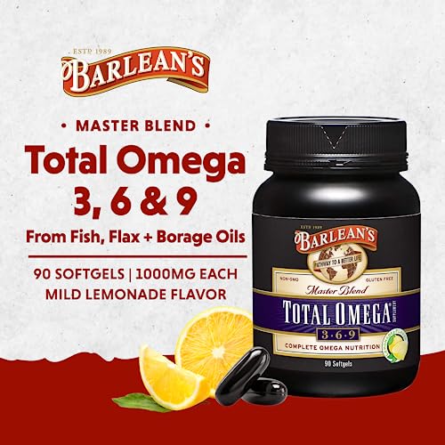 Barlean'S TOT22 Total Omega 3 6 9 Fish Oil Supplement Softgels Blended thumb #1