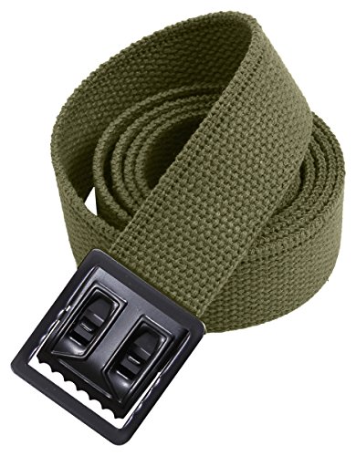 Rothco Web Belts With Open Face Buckle, Olive Drab, Black Buckle